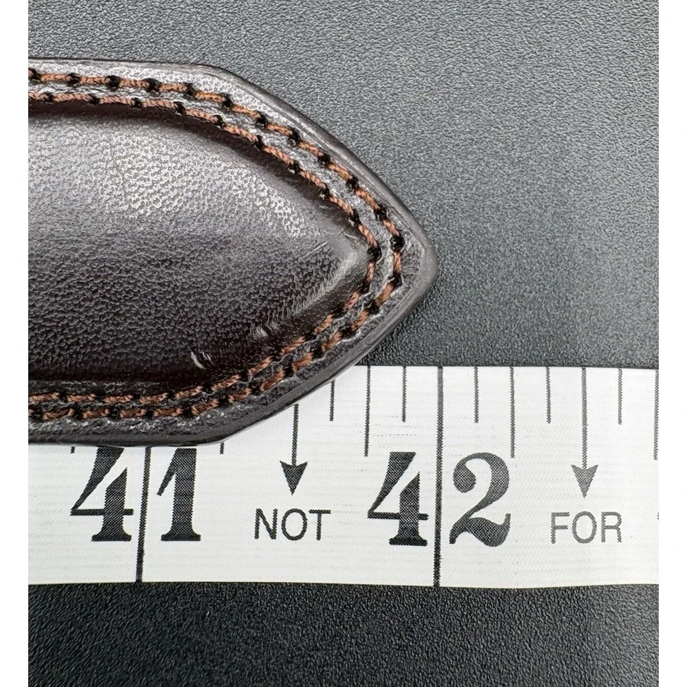 Brown Leather Genuine Belt Men's Sz 36 Silver Buckle Mahogany Brown GUC